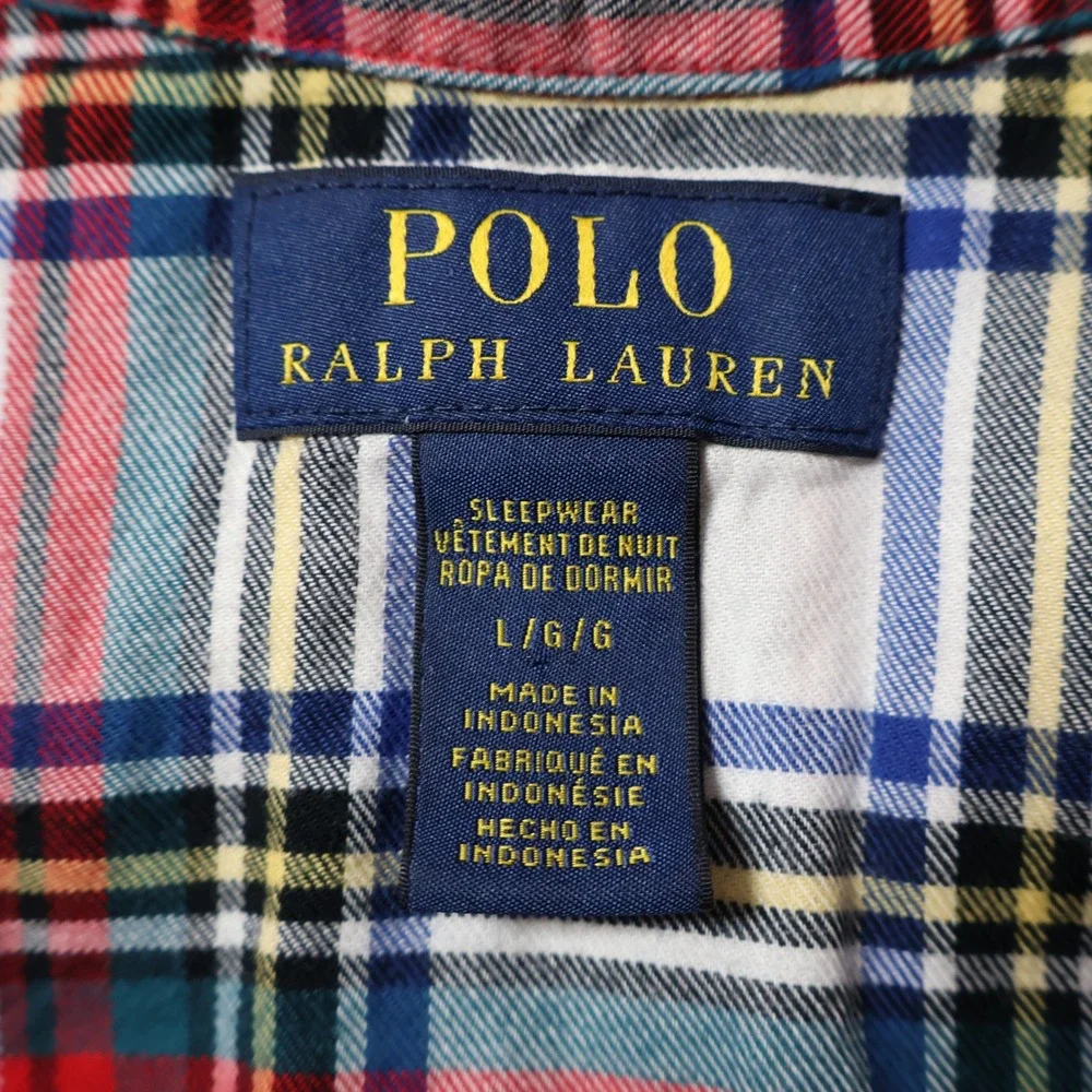 Polo Ralph Lauren Pajama Set Men L Multi Plaid Preppy Holiday Classic $105 NWT